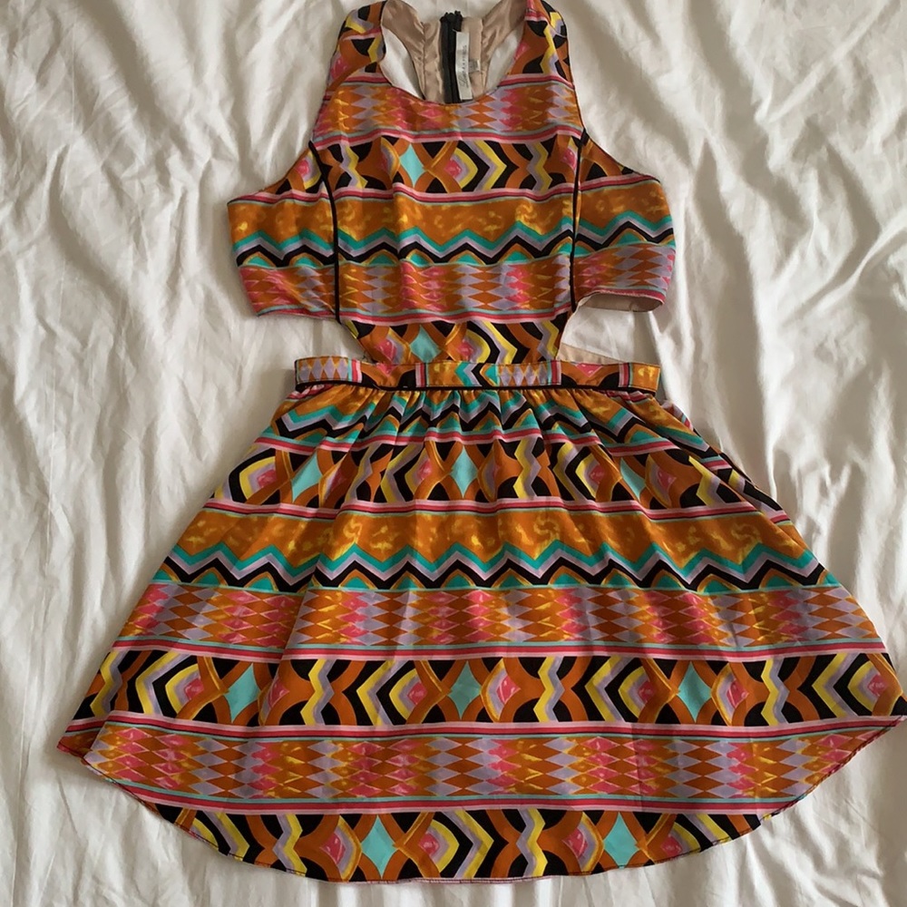 Lovers + Friends cut out geometric print dress